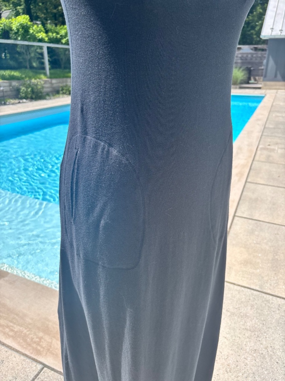 Athleta Black Cotton Maxi Dress with Pockets Size Small - Picture 2 of 4